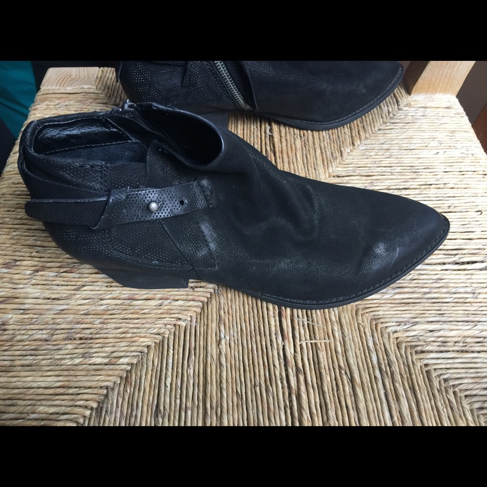 Dolce Vita Black Leather Moto Ankle Boot